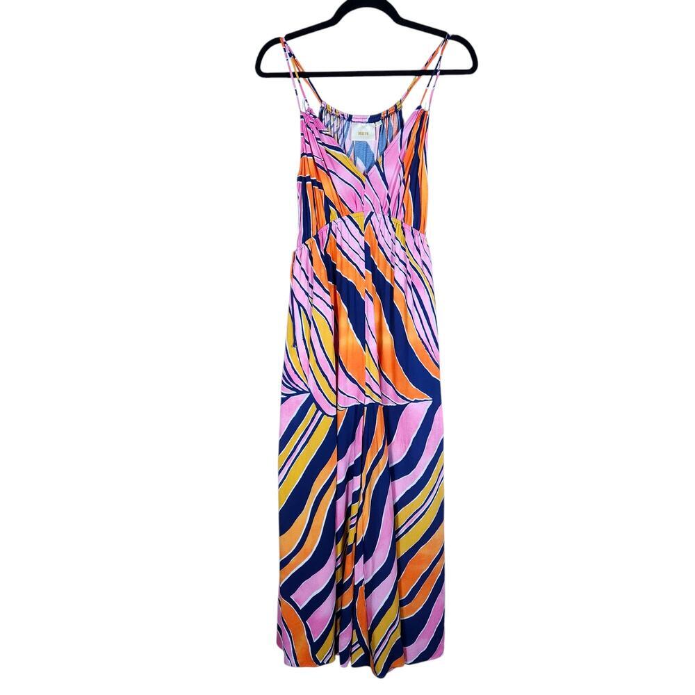 Maeve Anthropologie Finley Wide Jumpsuit 2 Bright Boho Chic Resort Beach Wear